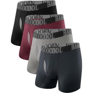 imageBAMBOO COOL BreezeBoo Mens Ultra Breathable Underwear Mesh Boxer Briefs with Lightwight WasitbandNo Ride UpMultipack05blackDark GrayLividRhodora Red4 Pack
