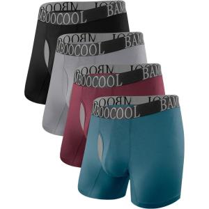 imageBAMBOO COOL BreezeBoo Mens Ultra Breathable Underwear Mesh Boxer Briefs with Lightwight WasitbandNo Ride UpMultipack07blackLividRhodora RedMidnight Blue4 Pack