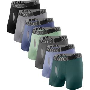 imageBAMBOO COOL BreezeBoo Mens Ultra Breathable Underwear Mesh Boxer Briefs with Lightwight WasitbandNo Ride UpMultipack08multicolor 7 Pack