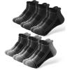imageBAMBOO COOL Mens Ankle Socks Bamboo Viscose Athletic MoistureWicking Low Cut Running Cushioned SocksBlack3 Grey3