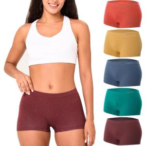 imageBAMBOO COOL Womens Boyshort Panties Seamless Underwear Boxer Briefs For Ladies 5 PackMulticoloured E 5pack
