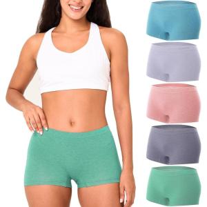imageBAMBOO COOL Womens Boyshort Panties Seamless Underwear Boxer Briefs For Ladies 5 PackMulticoloured F 5pack