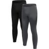 imageMens Thermal Underwear Long Johns Bottom with Soft Warm Lining Heavyweight Lightweight Cold Weather Base Layer PantsBlack1dark Grey1